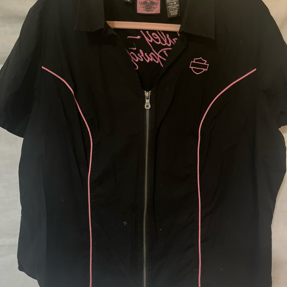 Harley Davidson Black Breast cancer shirt